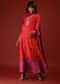 Red And Rani Pink Shaded Anarkali Suit With Ruffle Sleeves Bandhani Print