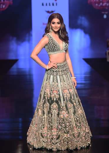 Palace Green Lehenga Choli In Velvet With Multi Colored Hand Embroidered Heritage Kalis With Hints Of Flowers