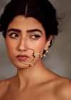 22k Gold Plated Kundan Nosepin Embellished With Pearls