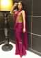 Purple saree gown with pre stitched pleats and cut dana embroidered bodice only on Kalki