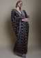Bandhani printed black saree featured in moroccan motif only on kalki