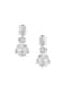 92.5 Sterling Silver Cocktail Danglers with Faux Diamonds In a Floral Design