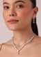 92.5 Sterling Silver Drop Pendant Necklace Set With Zirconia