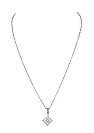 92.5 Sterling Silver Geometric Pendant Necklace Set