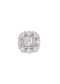 92.5 Sterling Silver Geometric Ring with Faux Diamonds