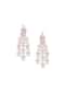 92.5 Sterling Silver Necklace Set with Pink Stones And Faux Diamonds
