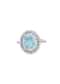 92.5 Sterling Silver Oval Ring with Aqua Stone
