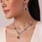 92.5 Sterling Silver Pendant Necklace Set With Ruby Drops