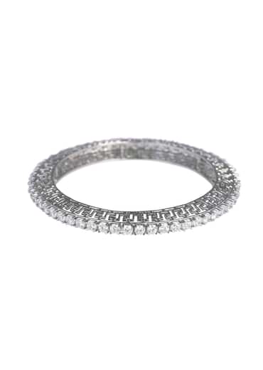 92.5 Sterling Silver Zirconia Bangles Set of 2