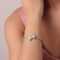 92.5 Sterling Silver Zirconia Bracelet With Geometric Motifs