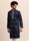 Blue Abla Work Kurta Set For Men