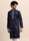 Blue Abla Work Kurta Set For Men