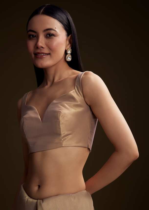 Copper Tissue Saree With Heavy Floral Hand Embroidery Copper Tissue Saree With Heavy Floral Hand Embroidery