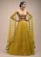 Citrus Lehenga And Crop Top With Resham Embroidered Spring Blossoms