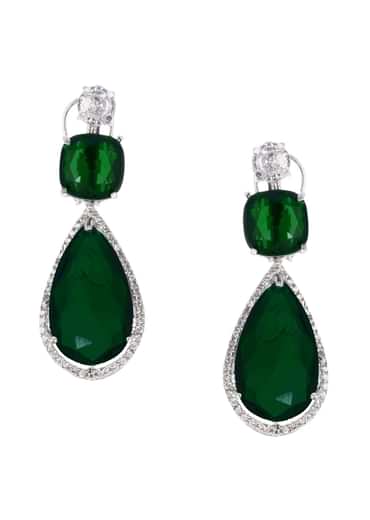 Emerald Diamond Necklace With Earrings