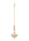 Gold Kundan Linear Maang Tikka With Uncut Polki Stones
