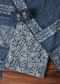 Batik Hand Block Printed Dress Material In Indigo Blue