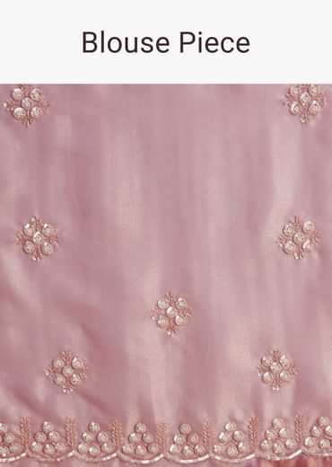 Lavender Tissue Saree Embroidered With Sequins And Cutdana