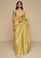 Lemon Yellow Tissue Saree With Heavy Embroidery