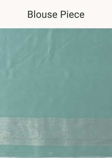 Marine Blue Woven Saree In Dola Silk And Silver Weave