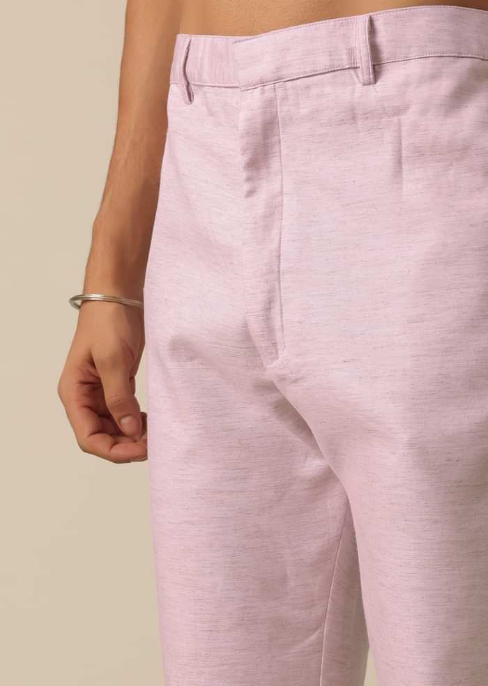 Pink Jacket And Kurta Set With Floral Motif Thread Work