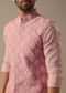 Pink Floral Bundi & Striped Kurta Set