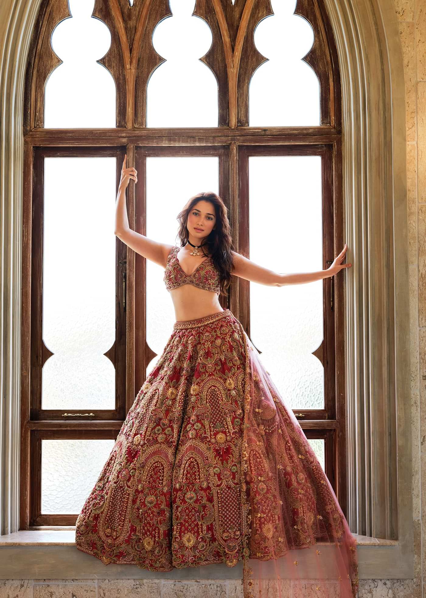 Pink Silk Bridal Lehenga With Sequins Zardosi And Beads Embroidery