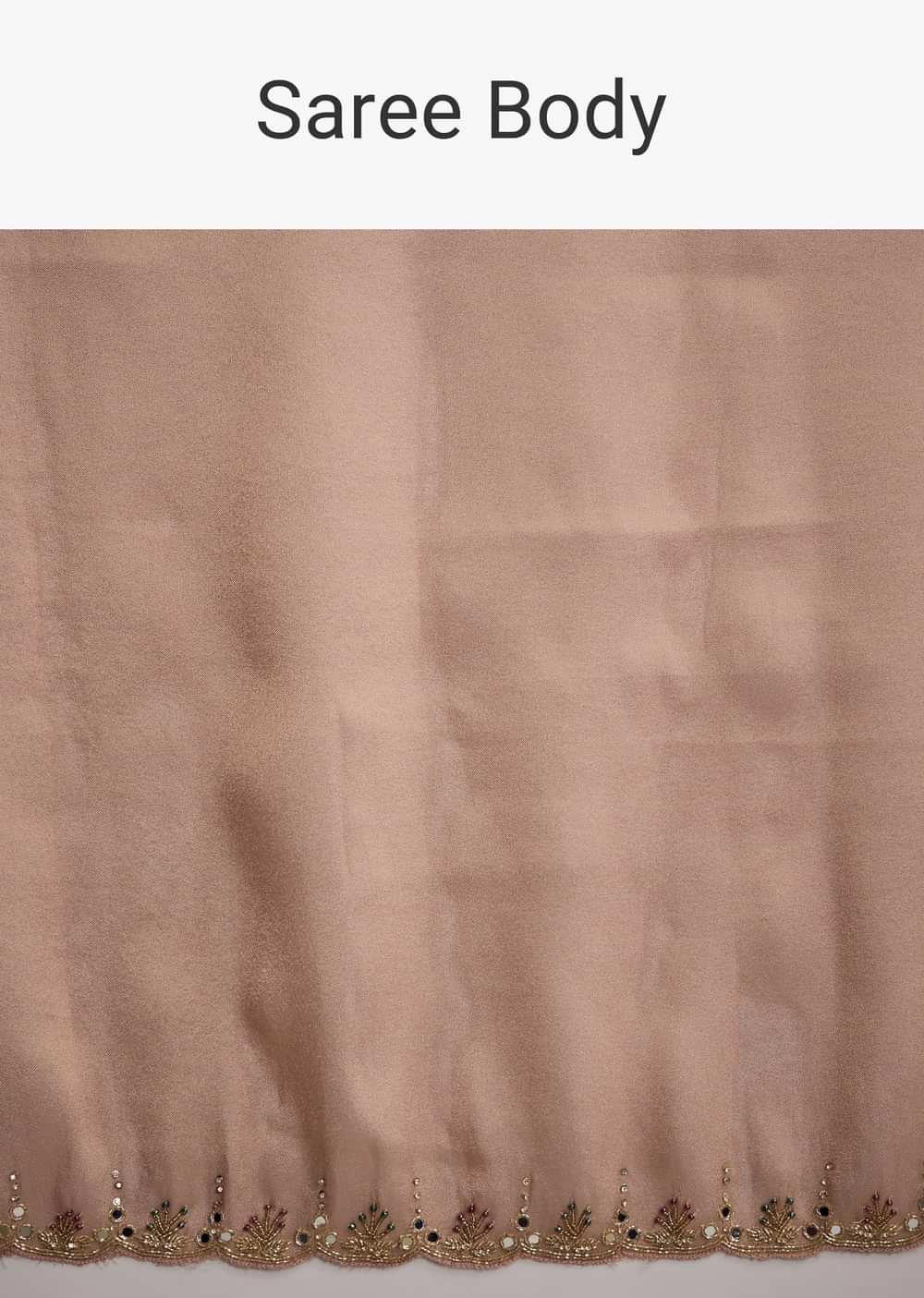 Pink Tissue Saree With Cutdana And Mirror Embroidery