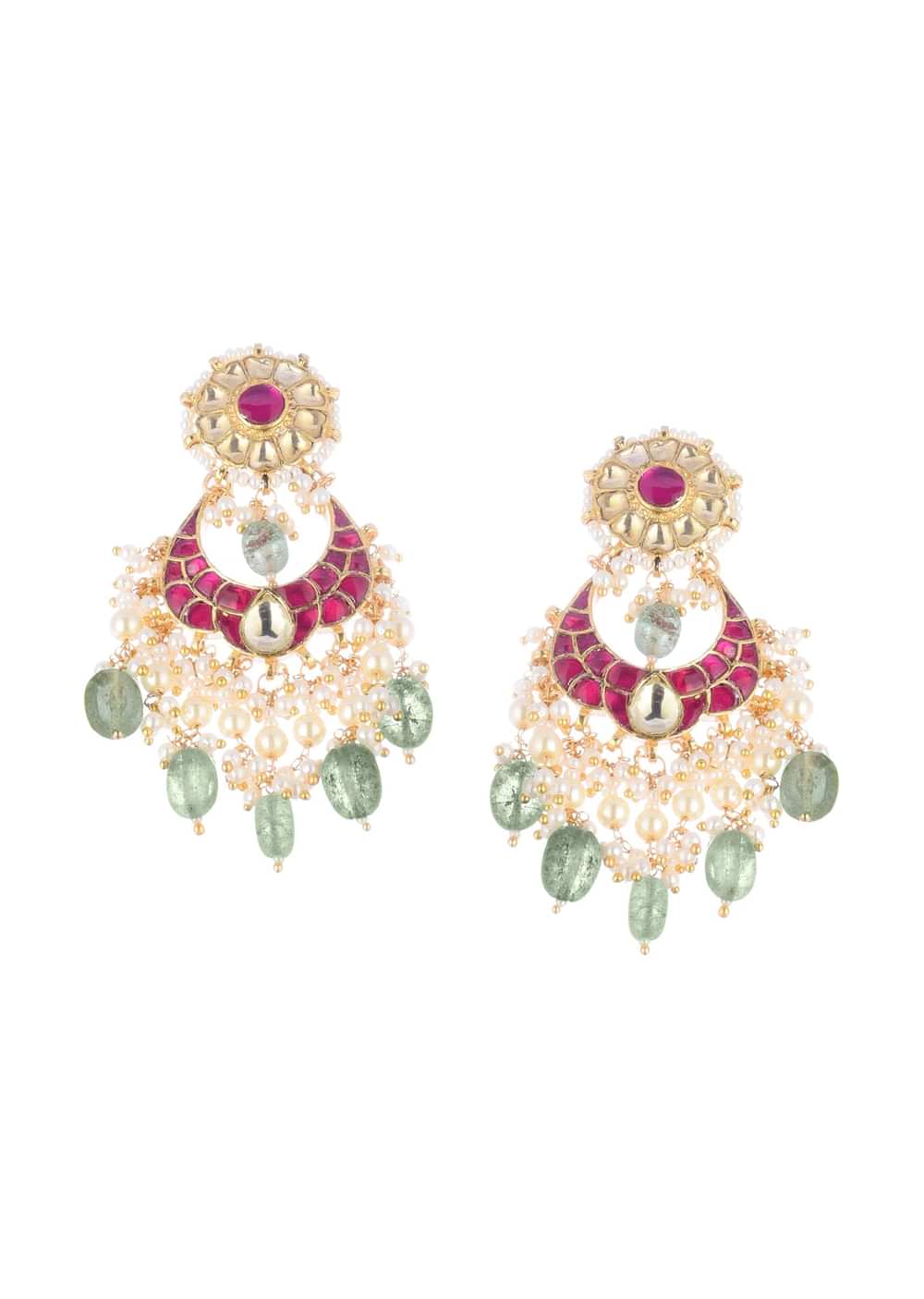 Ruby Stone Gold Finish Choker Set With Kundan Work In Mix Metal