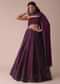Mulberry Purple Wrinkle Satin Lehenga With Swarovski Crystals