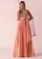 Peach Chiffon Embroidered Anarkali With Dupatta