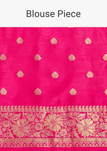 Rani Pink Dola Silk Saree With Zari Woven Detailing