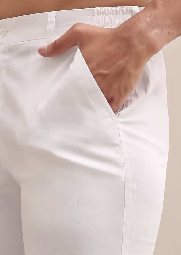 Blue Sherwani With Moti Embroidered Collar For Men