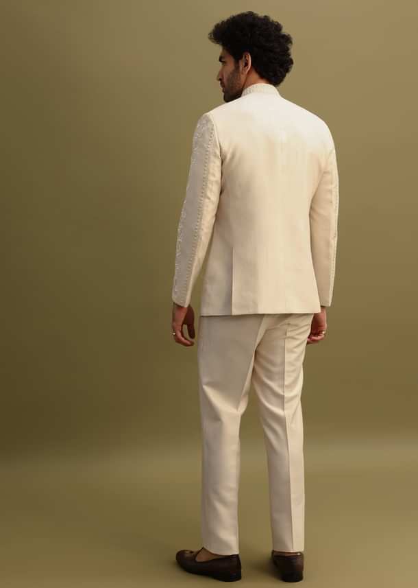 Ivory Thread Work Jodhpuri Suit For Men Ivory Thread Work Jodhpuri Suit For Men