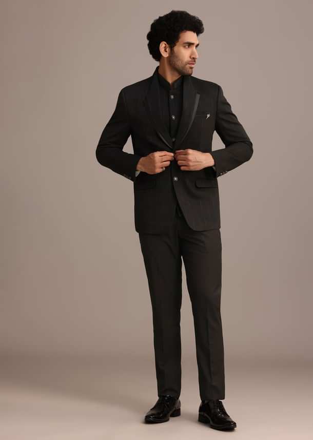 Black Tuxedo Suit With Shawl Collar Black Tuxedo Suit With Shawl Collar