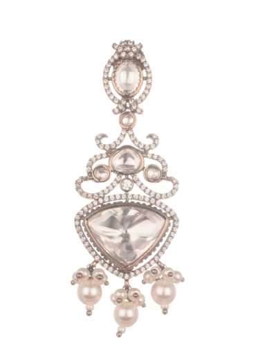 Silver And White Victorian Kundan Choker Set In Mix Metal