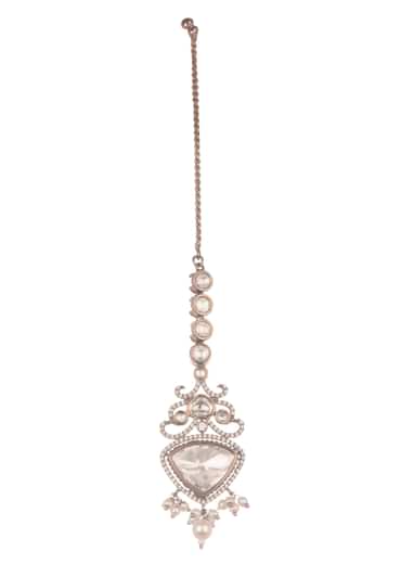 Silver And White Victorian Kundan Choker Set In Mix Metal