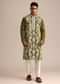 Mehendi Green Kurta Set With Floral Resham Embroidery