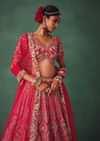 Red Bridal Lehenga With Zardosi And Cutdana Work