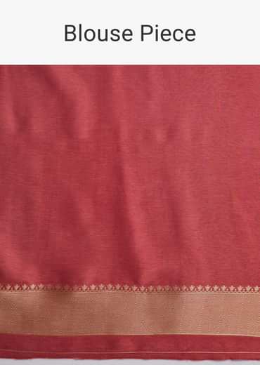 Punch Pink Dola Silk Saree With Zari Accents On Pallu And Border Punch Pink Dola Silk Saree With Zari Accents On Pallu And Border