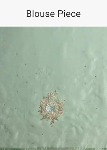 Mint Green Glass Tissue Saree With Cutdana And Sequins Embroidery Mint Green Glass Tissue Saree With Cutdana And Sequins Embroidery