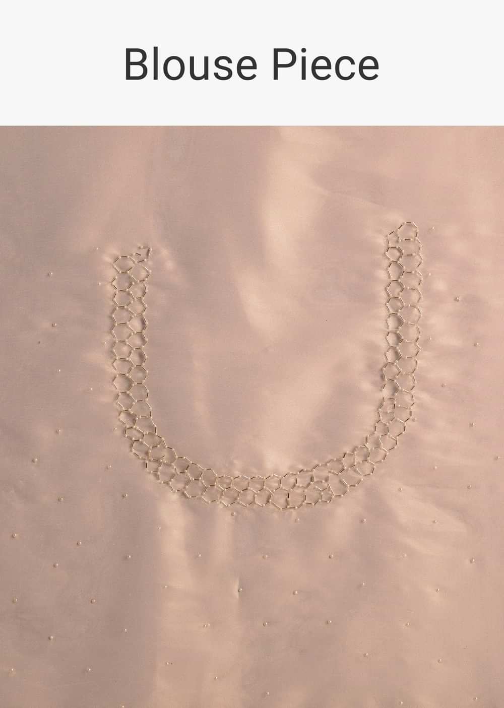 Peach Glass Tissue Saree With Cutdana And Beads Scallop Border