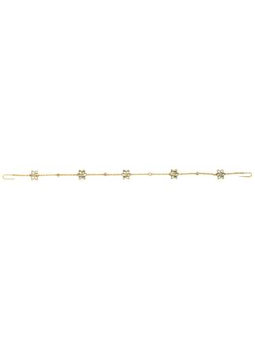 Gold Phool Sitara Maatha Patti With Mirror Polki