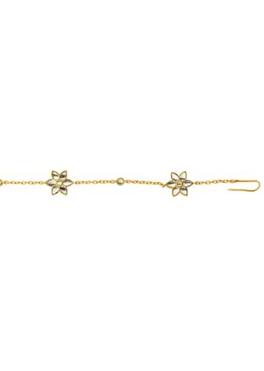 Gold Phool Sitara Maatha Patti With Mirror Polki