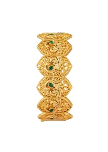 Antique Gold Bangle With Zircon Accents