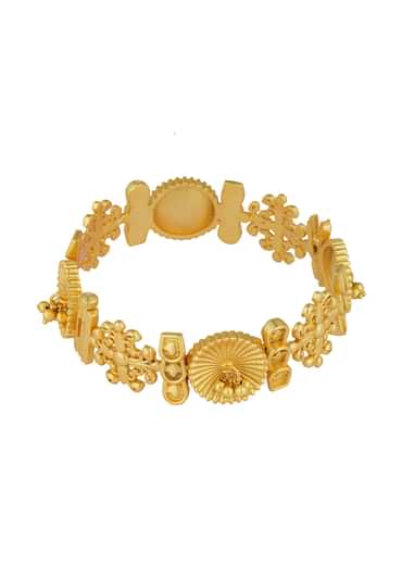 Antique Gold Bangle With Ornamental Motifs