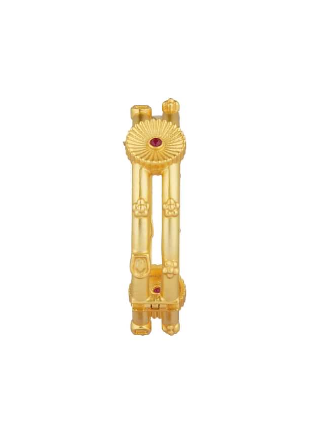 Antique Gold Bangle With Motifs And Zircon Details