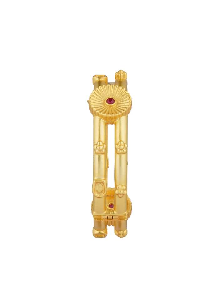 Antique Gold Bangle With Motifs And Zircon Details