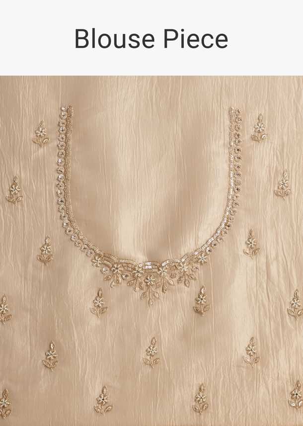 Silver Tissue Saree With Sequin And Stone Embroidery Silver Tissue Saree With Sequin And Stone Embroidery