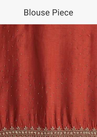 Maroon Crepe Saree With Multicolor Floral Print And Embellished Border